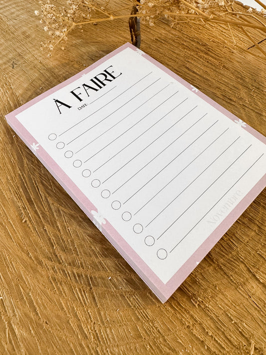 Bloc-notes de liste de choses à faire Rosie