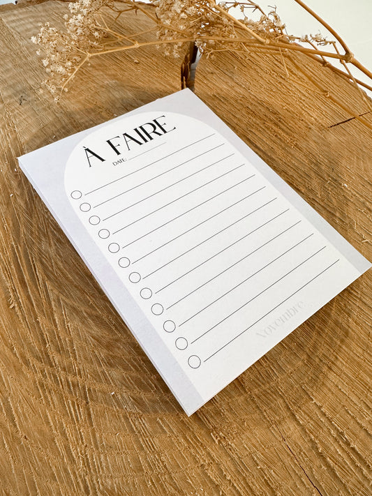 Bloc-notes de liste de choses à faire Lavande