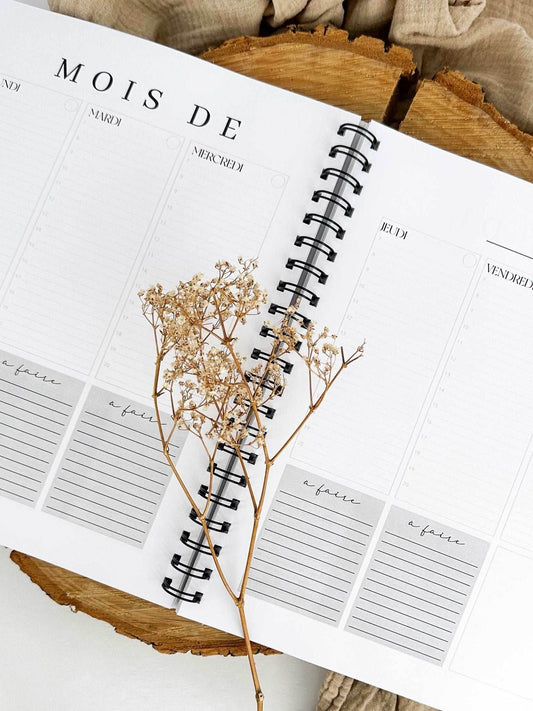 Agenda non-daté 12 mois Greige Grand format