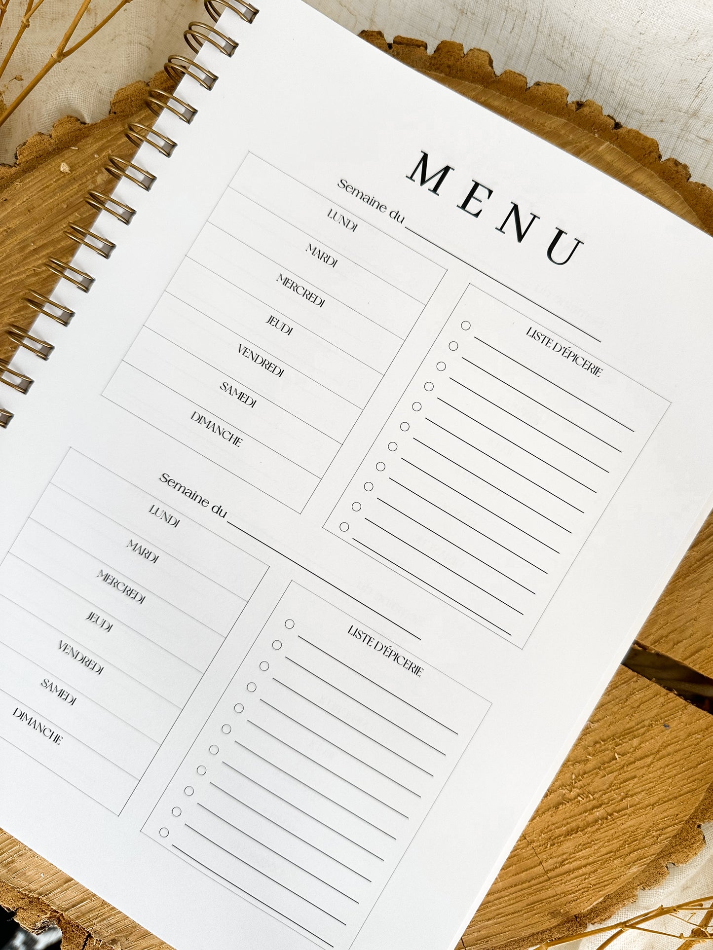 Agenda 2026 Fleurs blanches Grand format