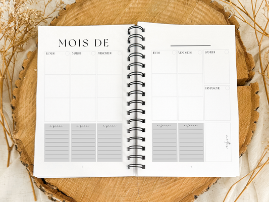 Agenda non-daté 12 mois Boréal Format de poche
