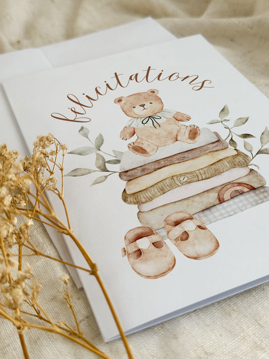 Carte de naissance Ourson