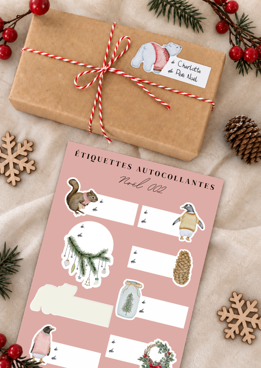 Étiquettes autocollantes pour cadeaux de Noël 02