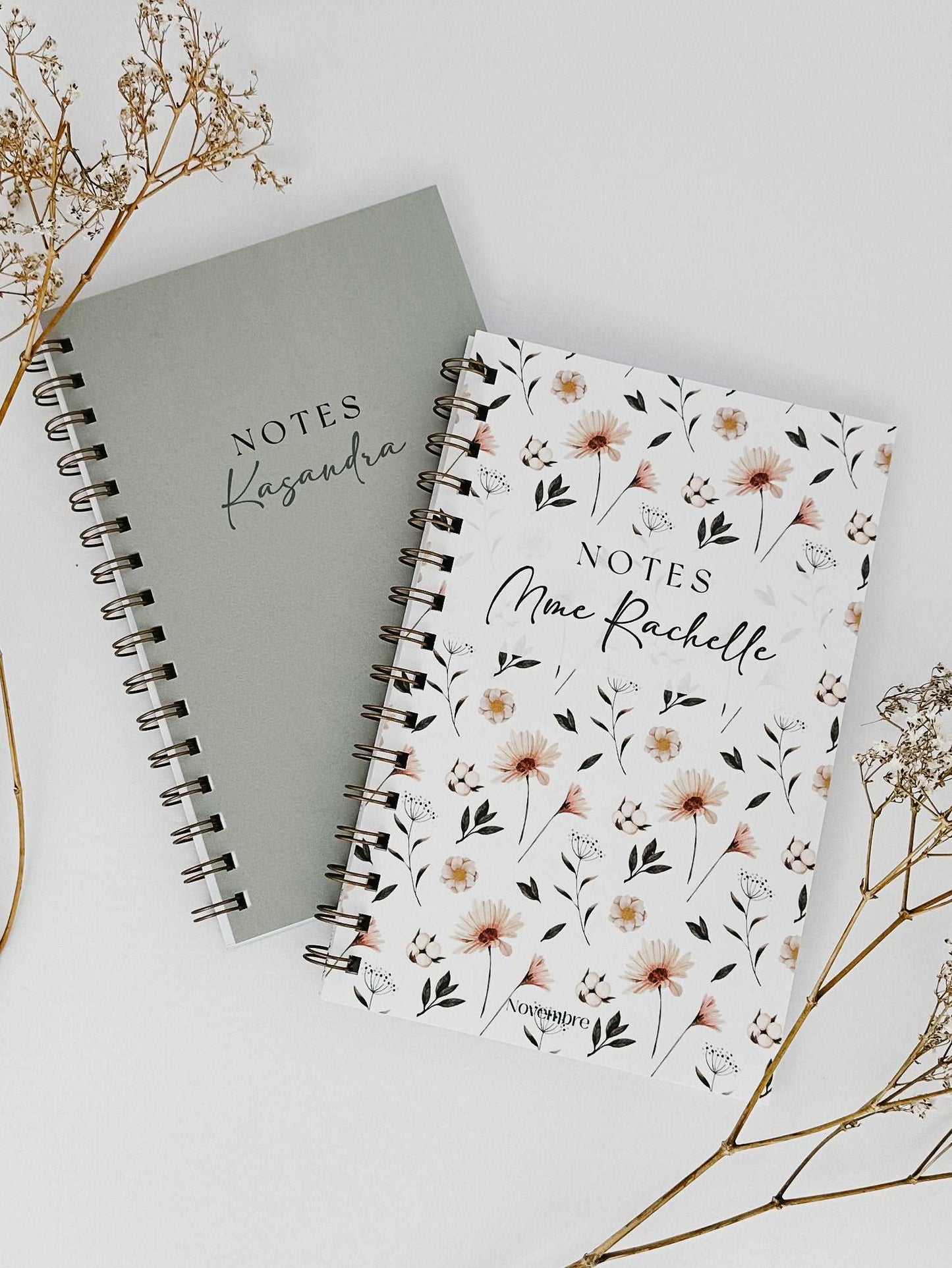 Cahier de notes format de poche Fleurs Blanches