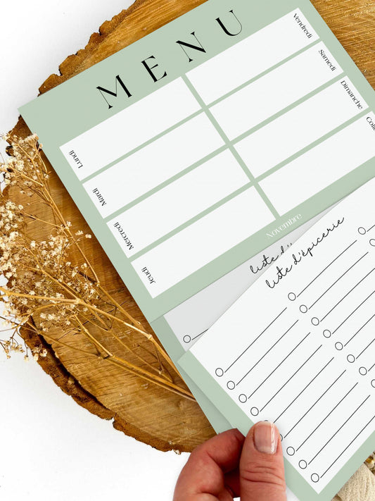 Planificateur de repas et liste d'épicerie Sauge
