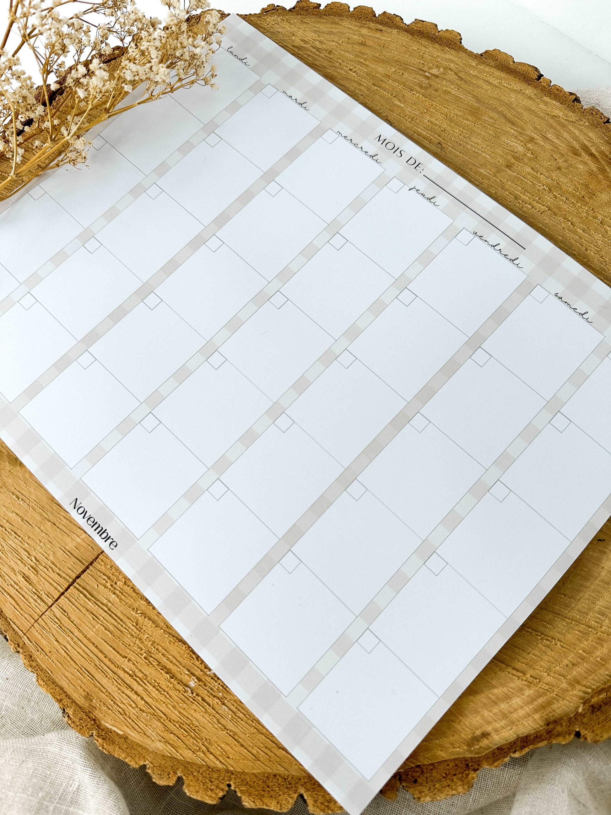 Calendrier aimanté non-daté Damier d’été - Novembre Boutique