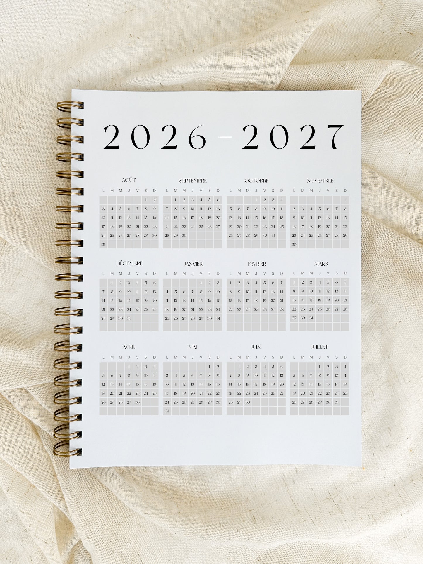 Agenda 2026-2027 Lavande Grand format