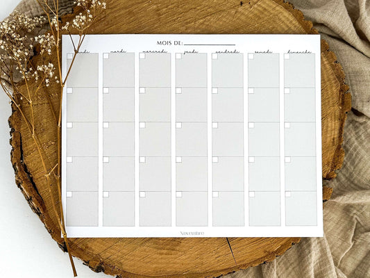 Calendrier aimanté non-daté Greige - Novembre Boutique