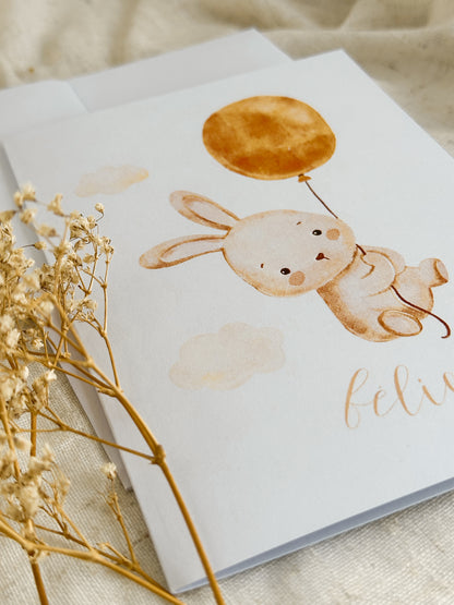 Rabbit birth card