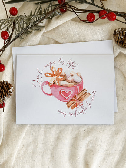 Carte de Noël Chocolat Chaud