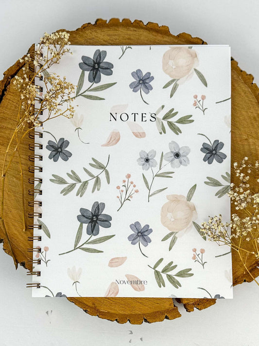 Cahier de notes grand format Jardin d’Azur - Novembre Boutique