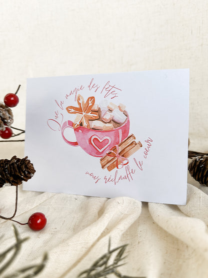 Carte de Noël Chocolat Chaud