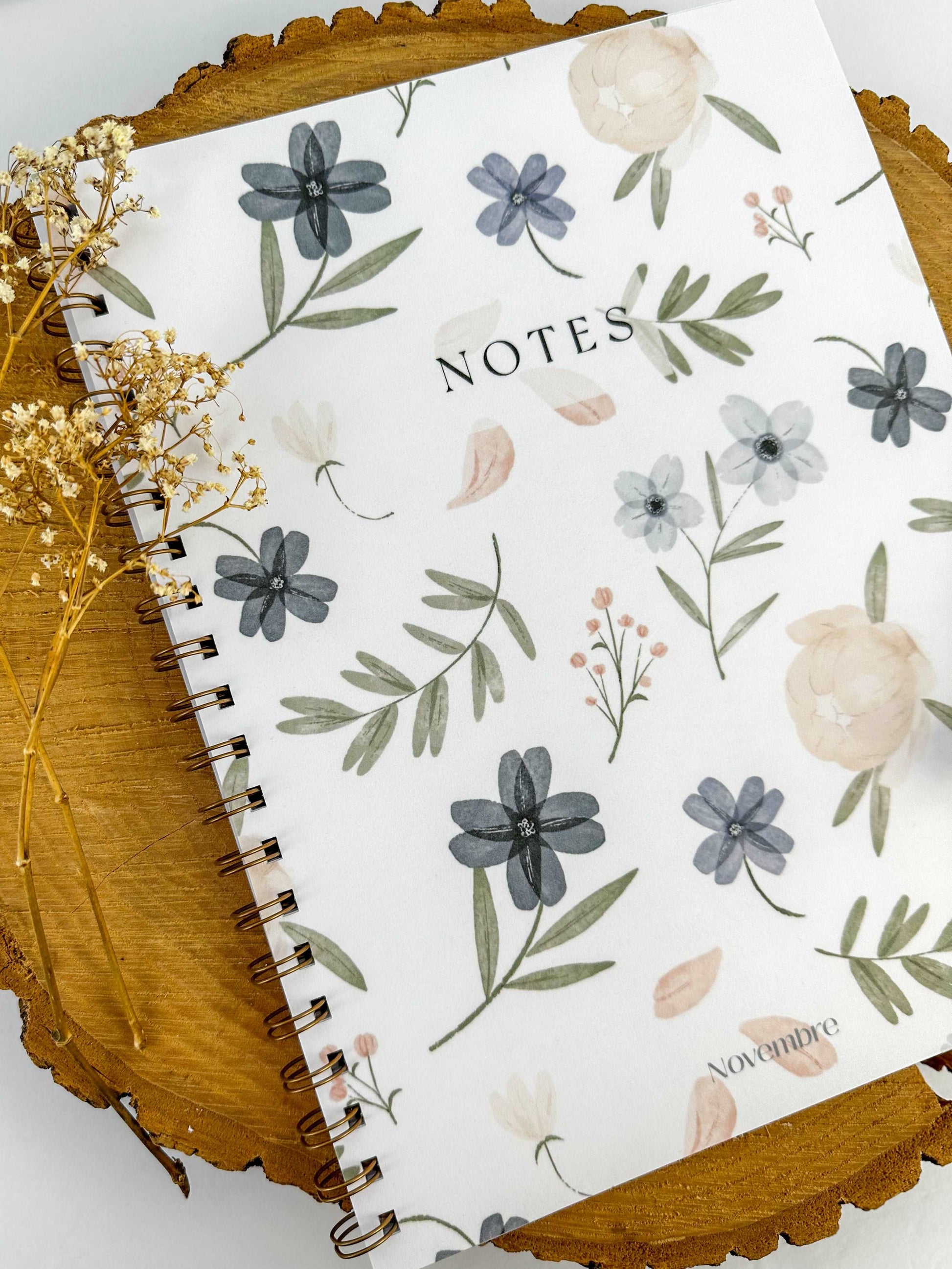 Cahier de notes grand format Jardin d’Azur - Novembre Boutique