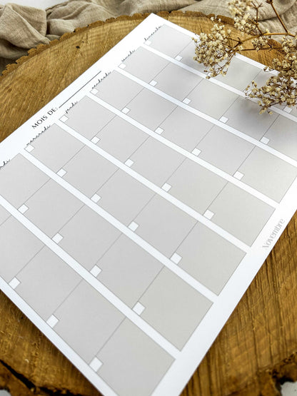 Calendrier aimanté non-daté Greige - Novembre Boutique