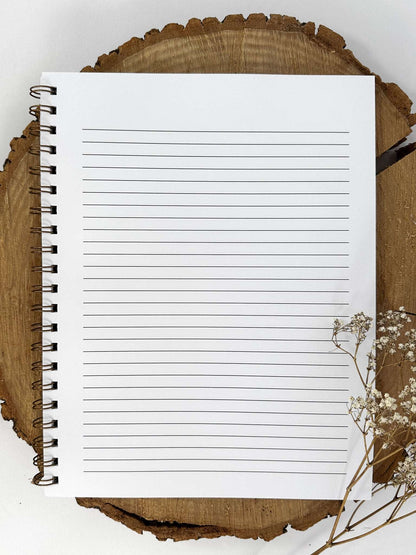 Cahier de notes grand format Fleurs Blanches