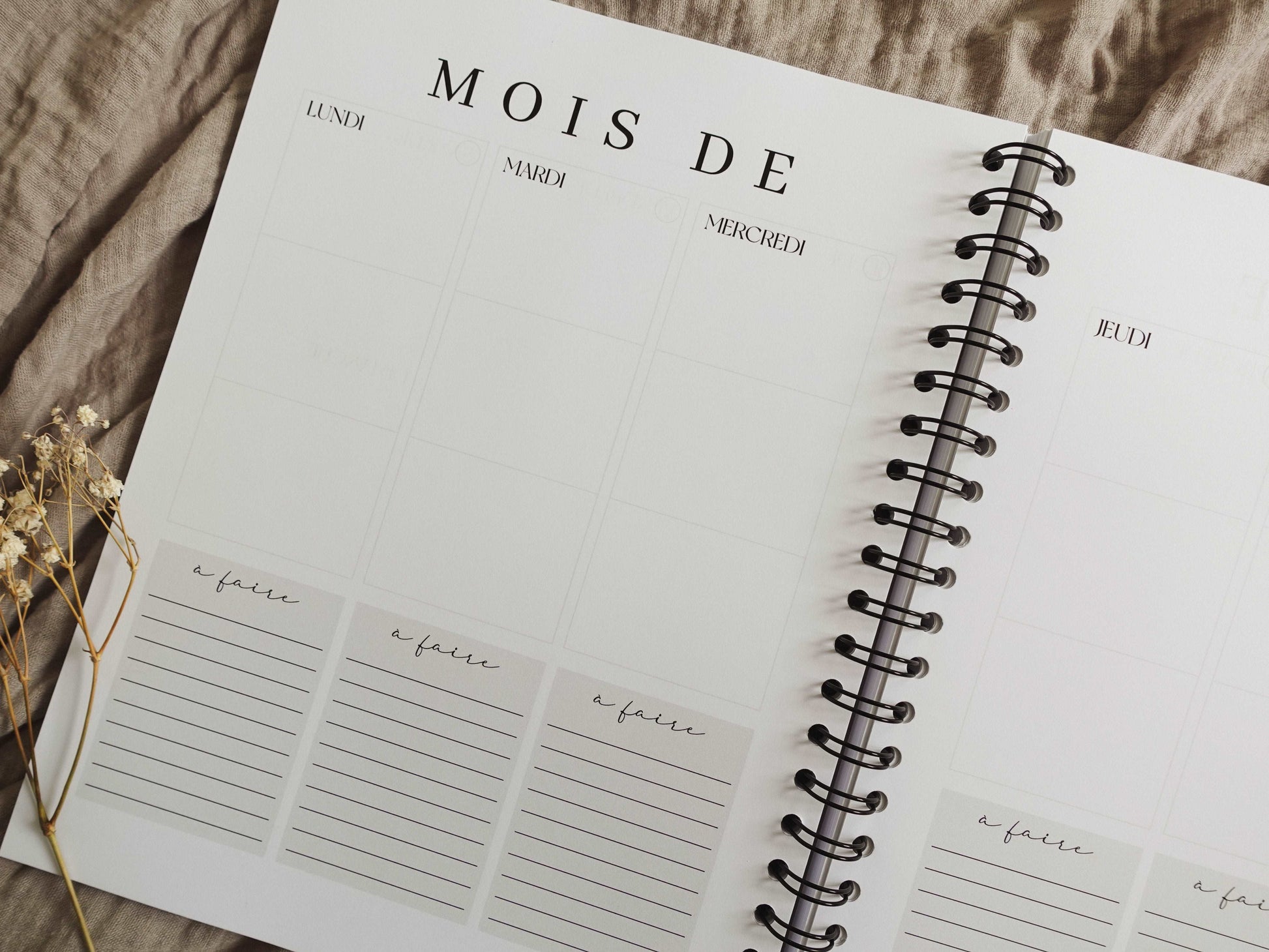 Agenda non-daté 12 mois Marguerites - Novembre Boutique