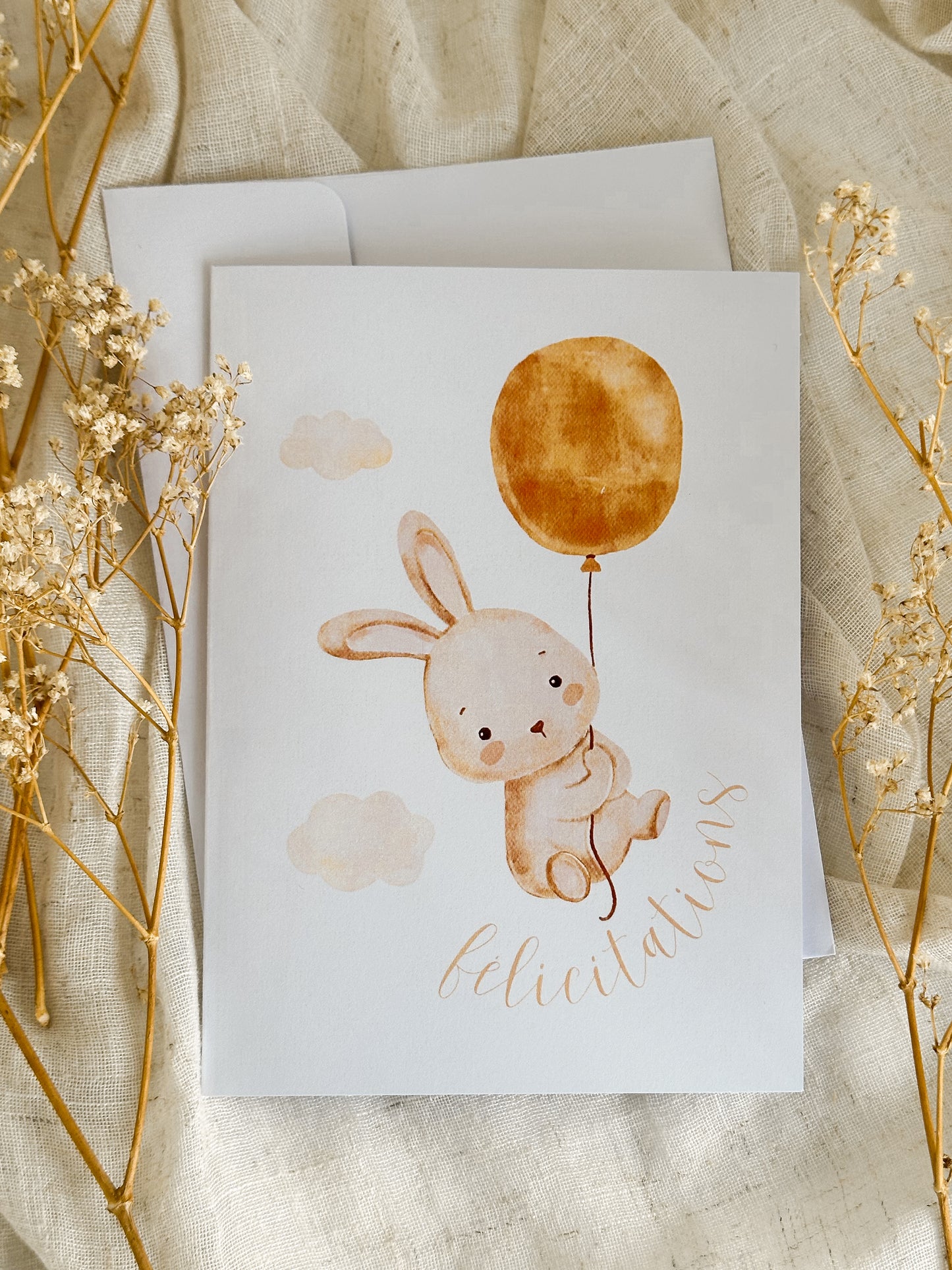 Rabbit birth card