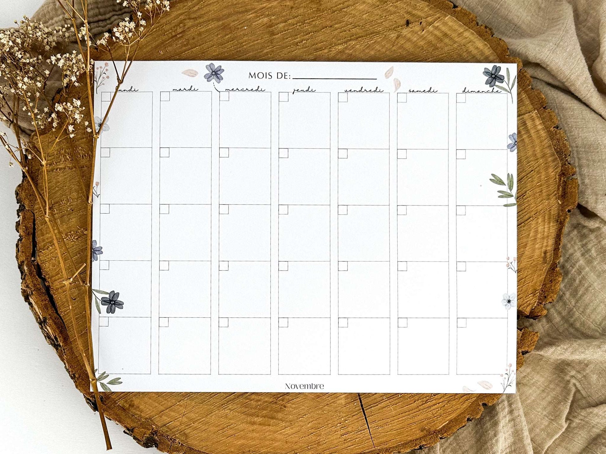 Calendrier aimanté non-daté Jardin d’azur - Novembre Boutique