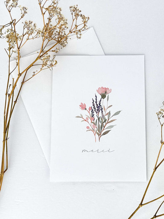 Carte de remerciement Fleurs sauvages - Novembre Boutique