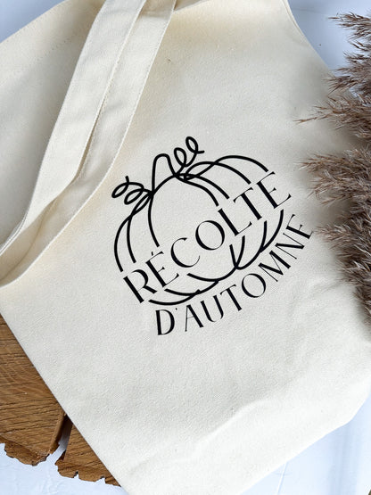 "Tote bag" de coton réutilisable automne