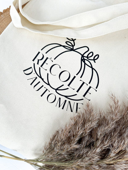 "Tote bag" de coton réutilisable automne