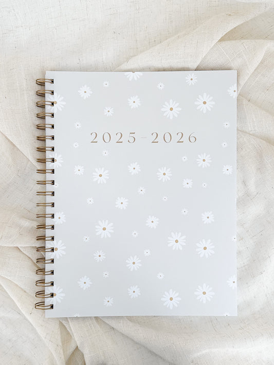 Agenda 2025-2026 Fleurs blanches Grand Format