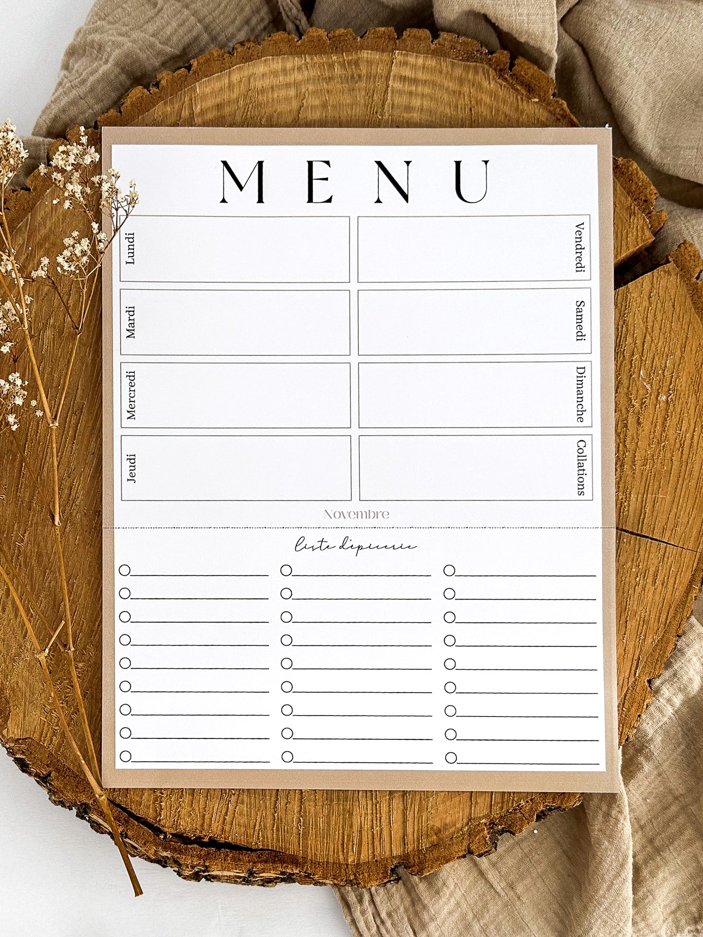 Lavender Meal Planner and Grocery List