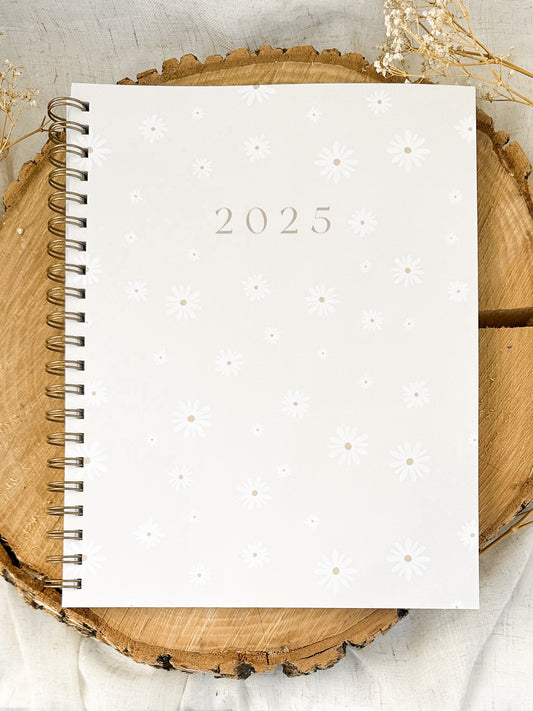 Agenda 2025 Fleurs blanches Grand Format