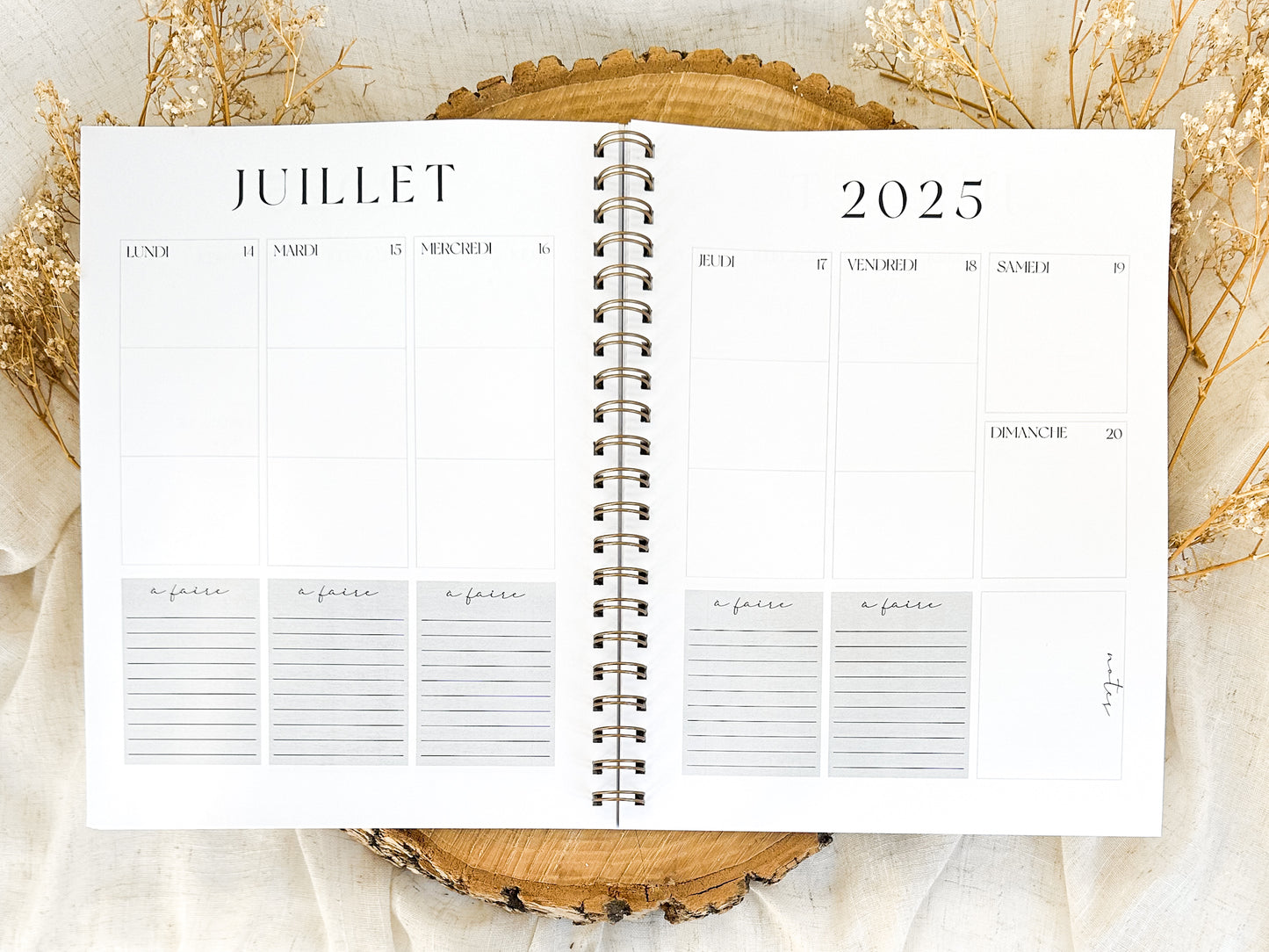 Agenda 2025 Fleurs blanches Grand Format