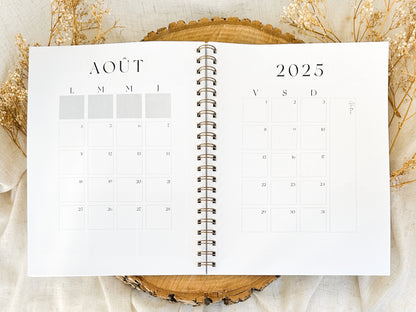 Agenda 2025 Fleurs blanches Grand Format