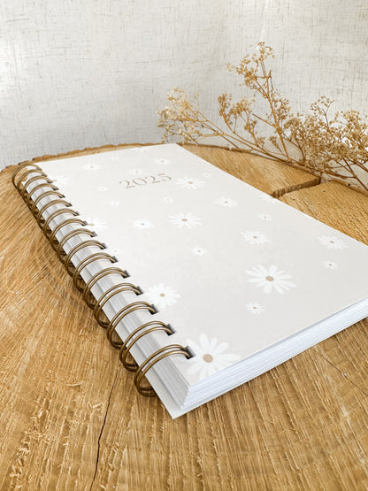 Agenda 2025 Fleurs Blanches Format de poche