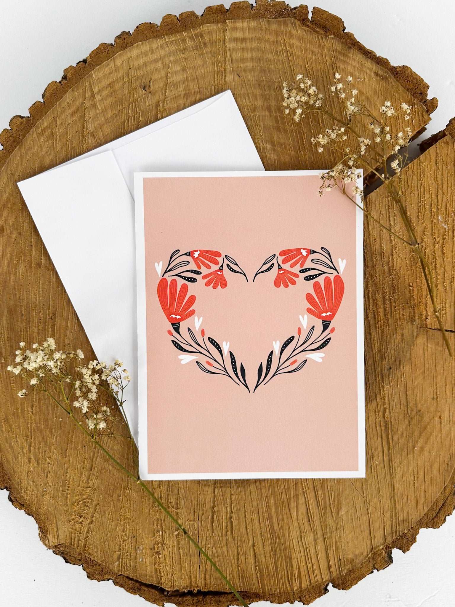 Carte de Saint-Valentin Coeur Floral - Novembre Boutique