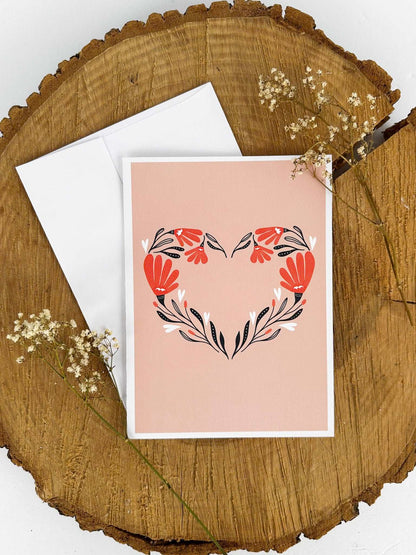 Carte de Saint-Valentin Coeur Floral - Novembre Boutique