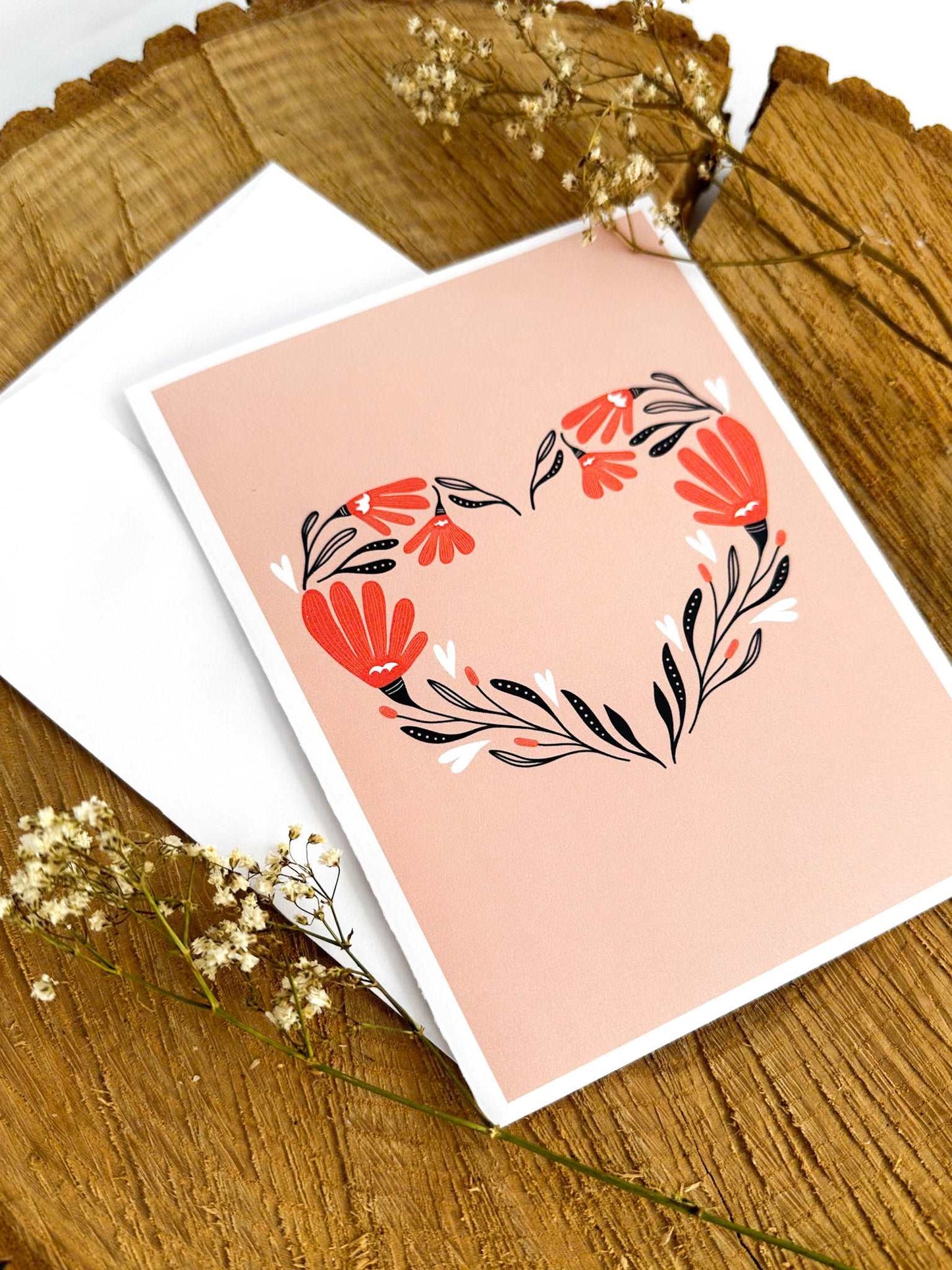 Carte de Saint-Valentin Coeur Floral - Novembre Boutique