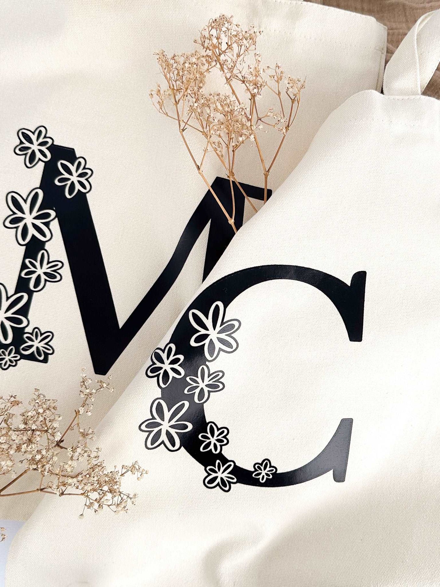 Sac de coton réutilisable Monogramme - Novembre Boutique