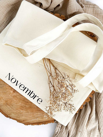 Sac de coton réutilisable Monogramme - Novembre Boutique