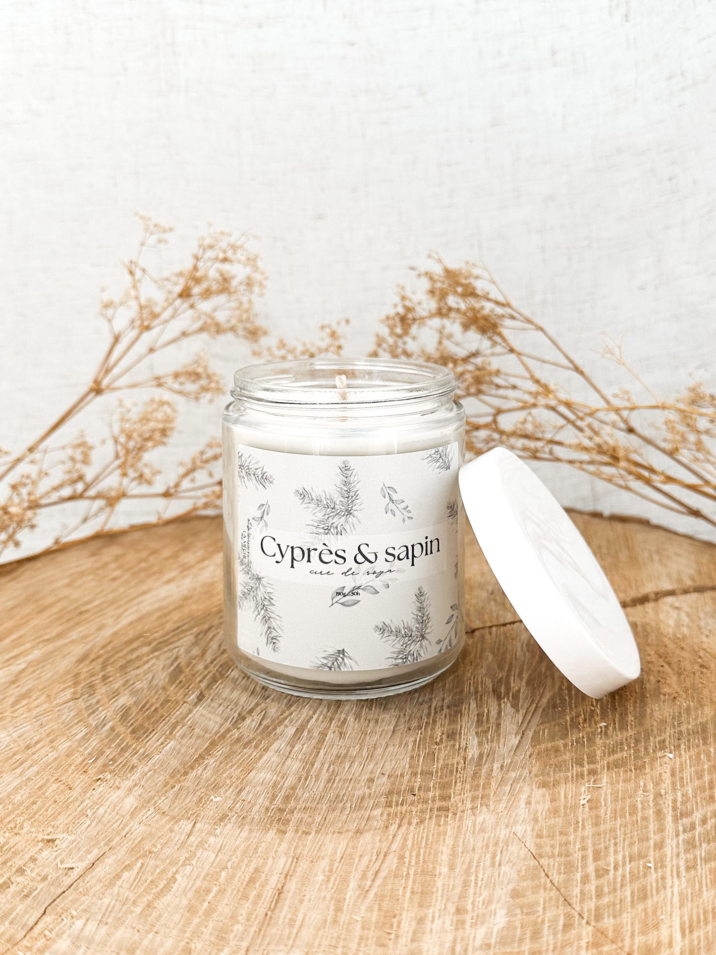 Bougie de soya parfum de Cyprès et sapin