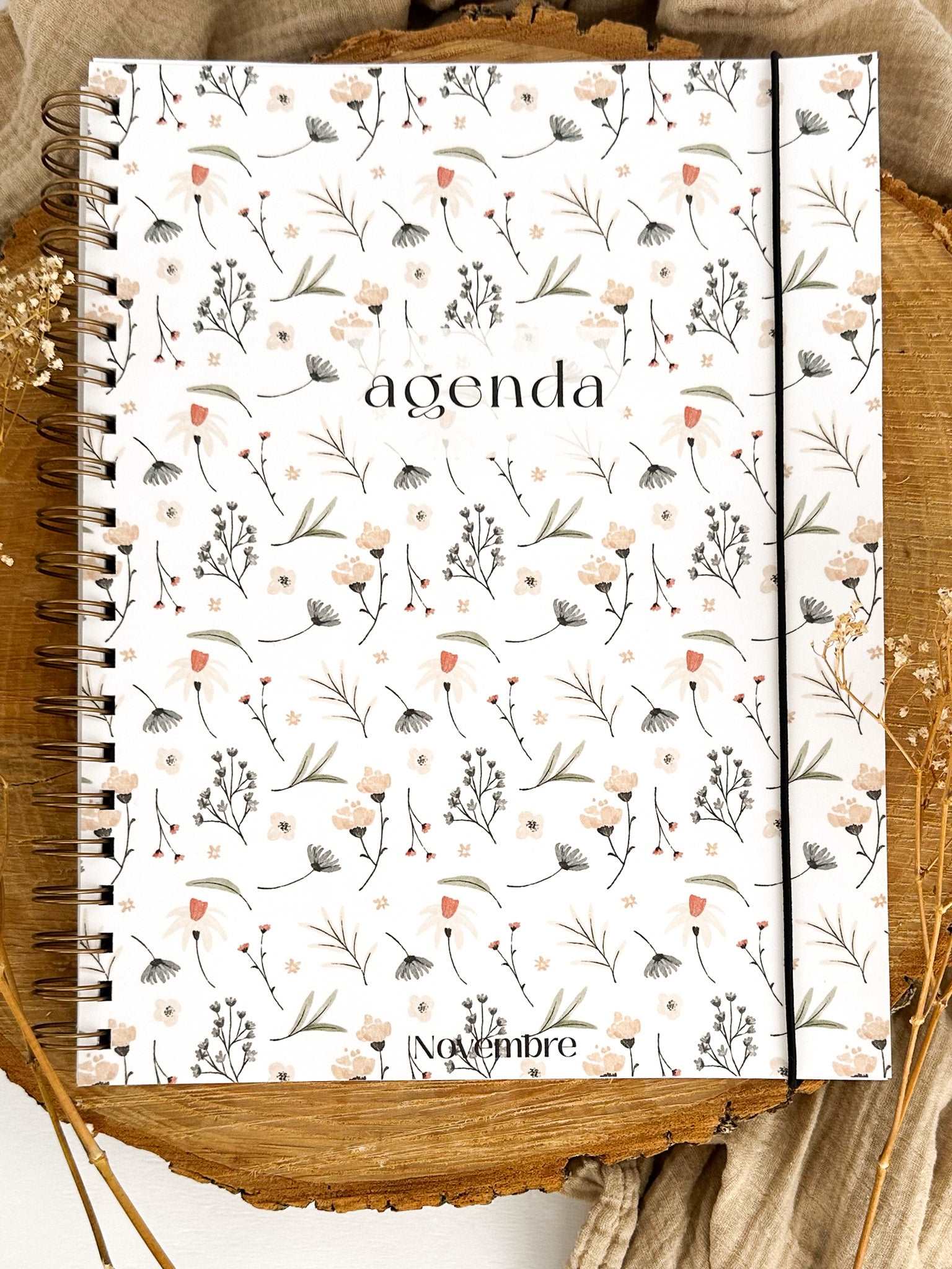 Agenda non-daté 12 mois Fleuri 2e édition - Novembre Boutique