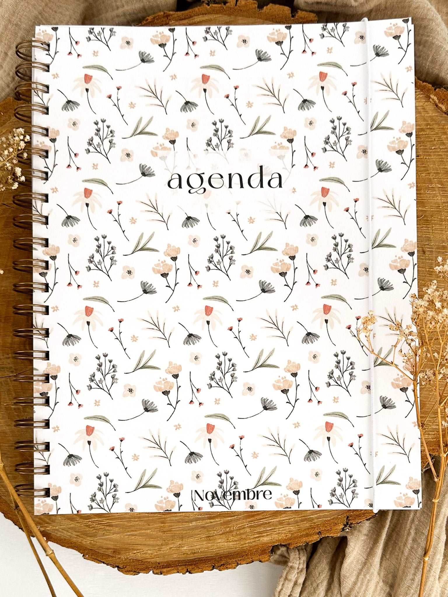 Agenda non-daté 12 mois Fleuri 2e édition - Novembre Boutique