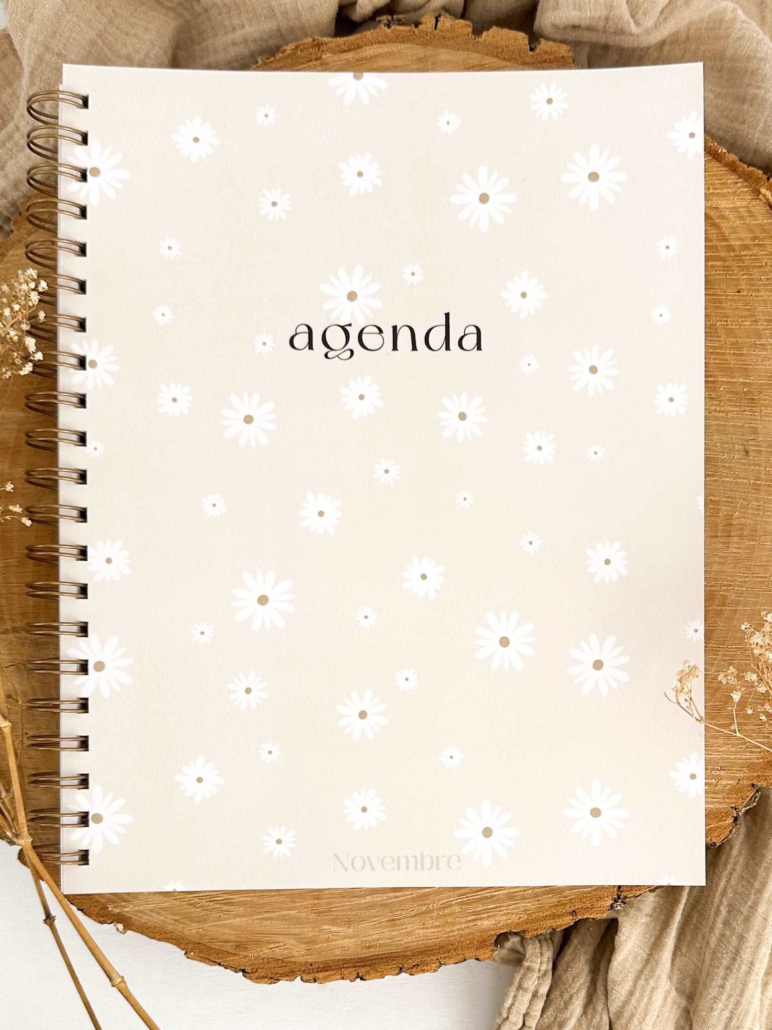 Agenda non-daté 12 mois Fleurs Blanches 2e édition - Novembre Boutique