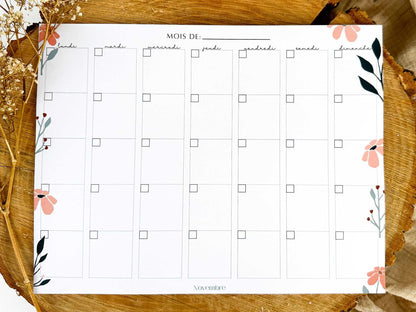 Calendrier aimanté non-daté Flora - Novembre Boutique