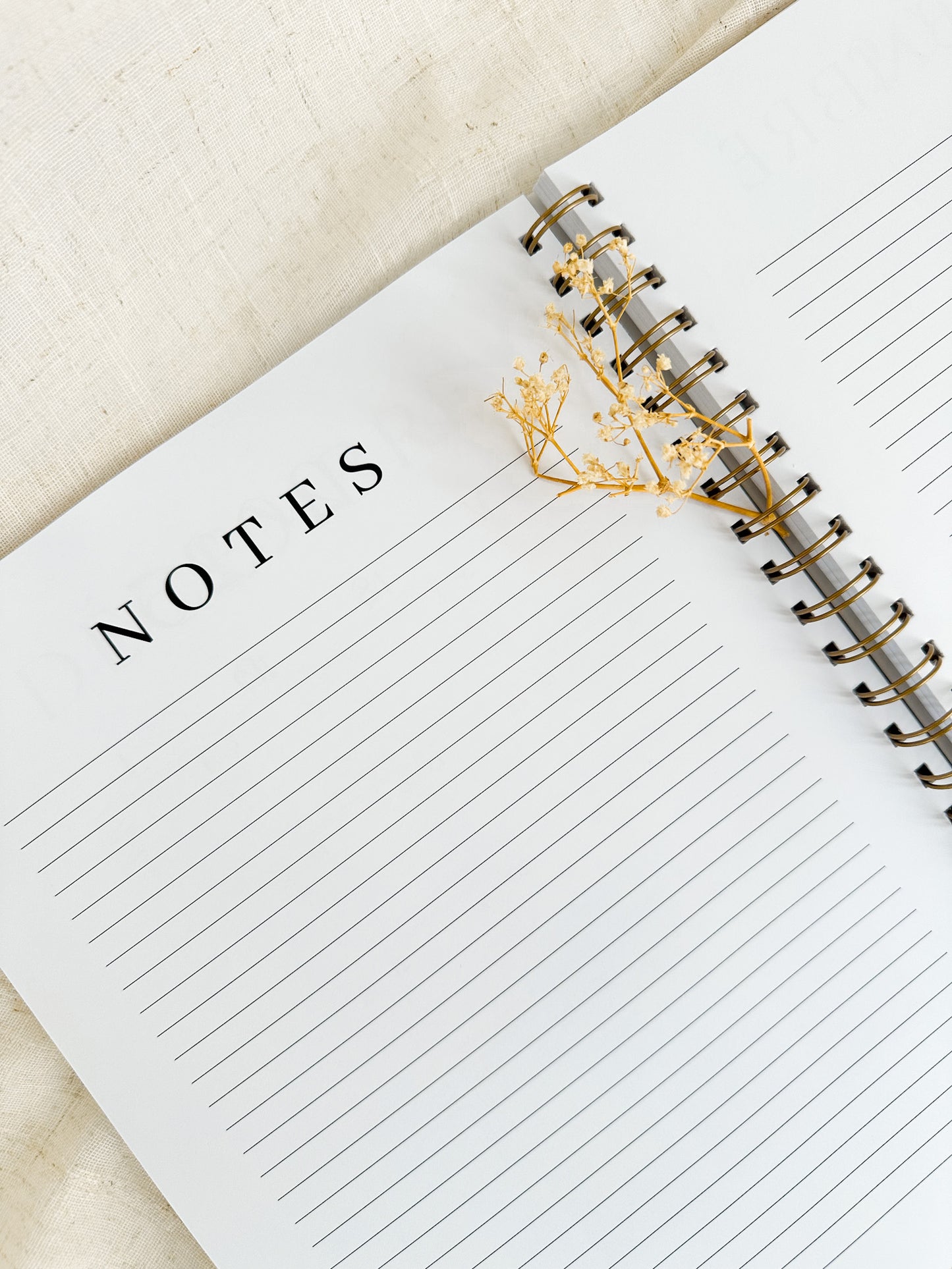 Agenda 2025-2026 grand format Fleurs blanches