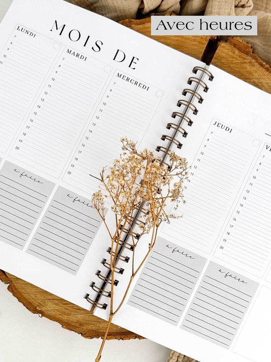 Agenda non-daté 12 mois Cannelle Grand format