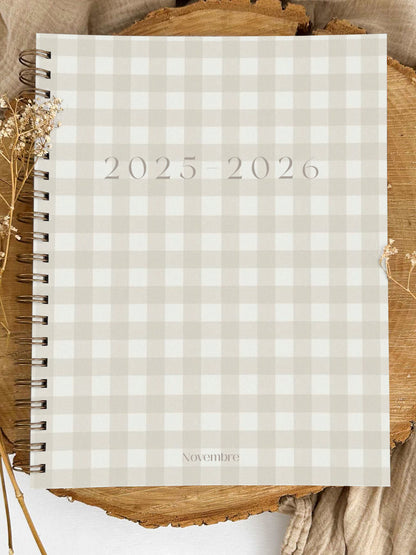 Agenda 2025-2026 grand format Damier d’été