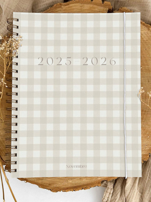 Agenda 2025-2026 grand format Damier d’été