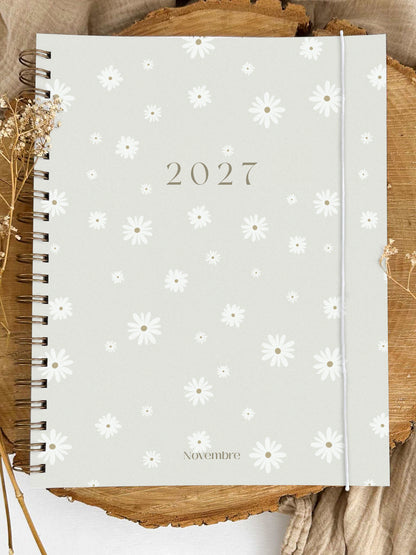Agenda 2027 Fleurs blanches Grand format