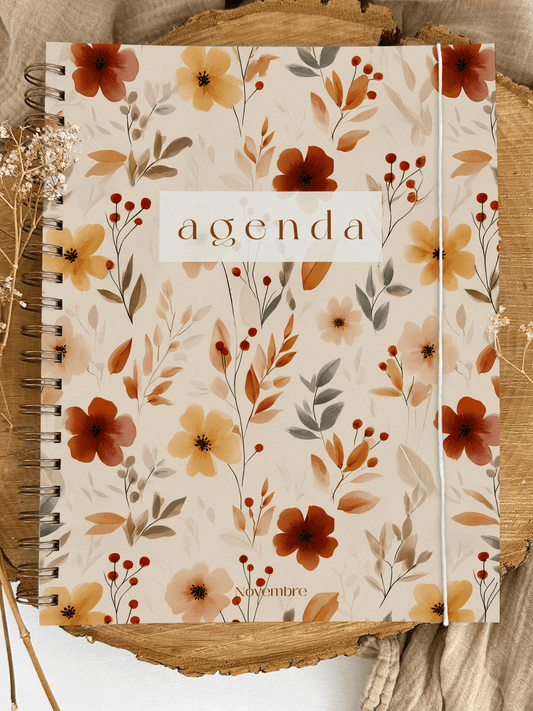 Agenda non-daté 12 mois Cannelle Grand format - Novembre Boutique