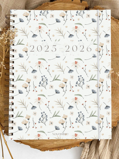 Agenda 2025-2026 grand format Fleuri