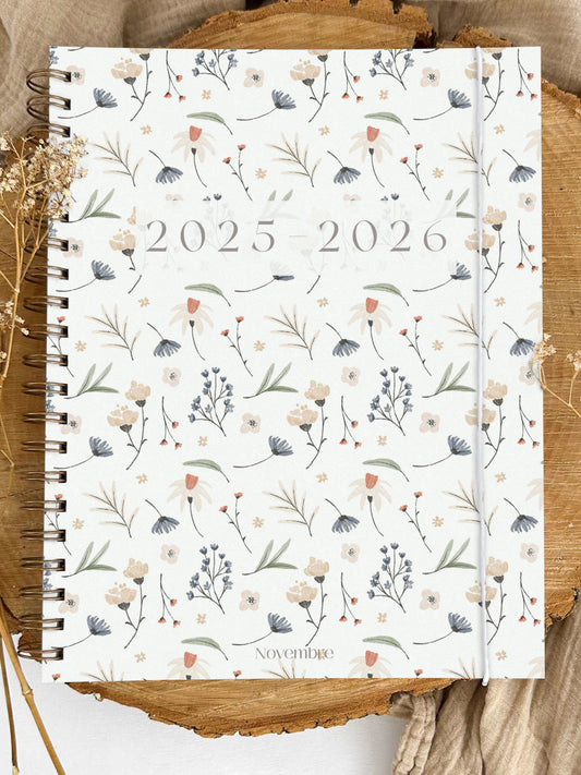 Agenda 2025-2026 grand format Fleuri