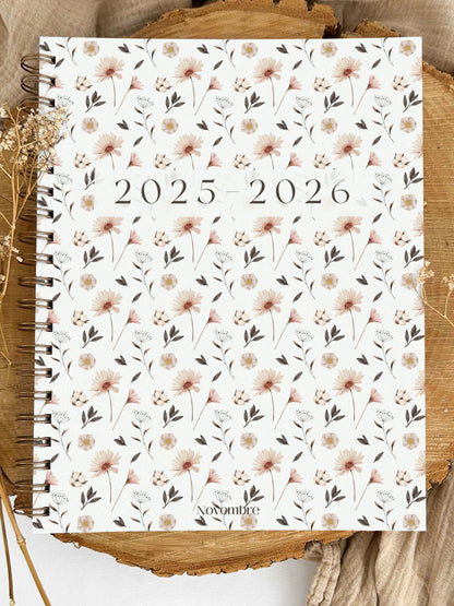 Agenda 2025-2026 grand format Fleurs Nordiques